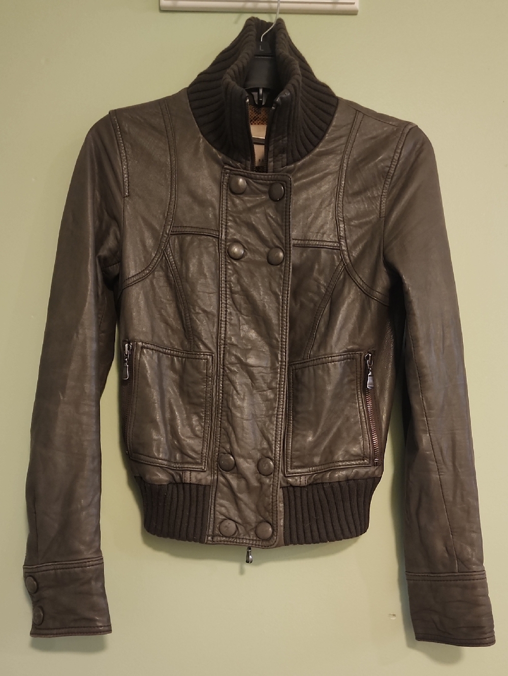 Ted Baker Leather Jacket Size Zero